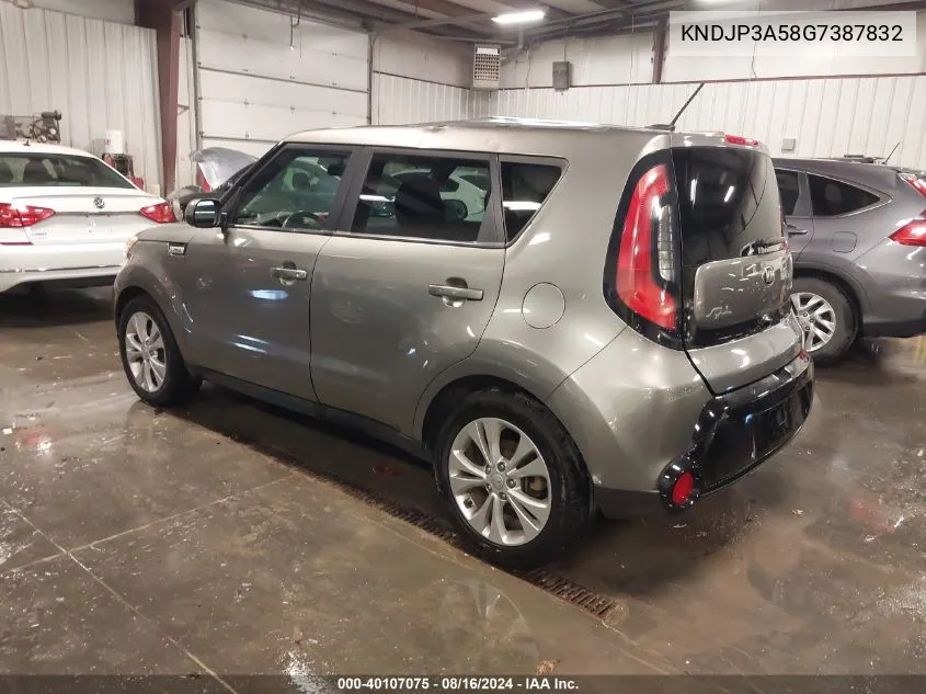 2016 Kia Soul + VIN: KNDJP3A58G7387832 Lot: 40107075