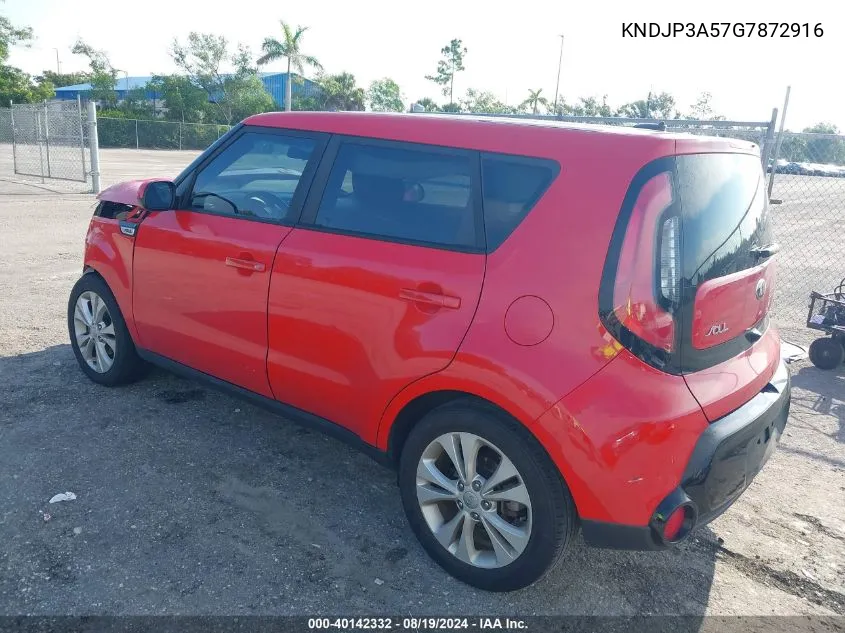 2016 Kia Soul + VIN: KNDJP3A57G7872916 Lot: 40142332