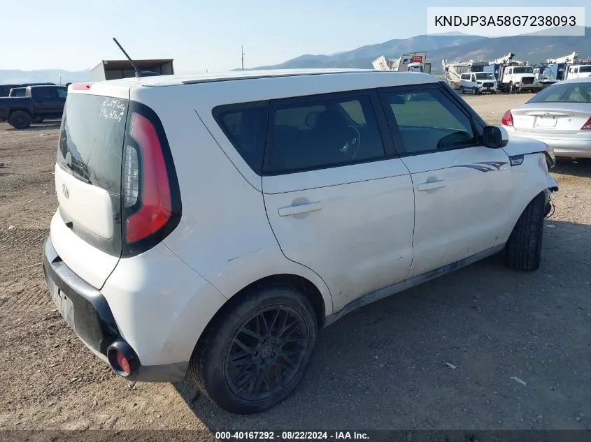 2016 Kia Soul + VIN: KNDJP3A58G7238093 Lot: 40167292