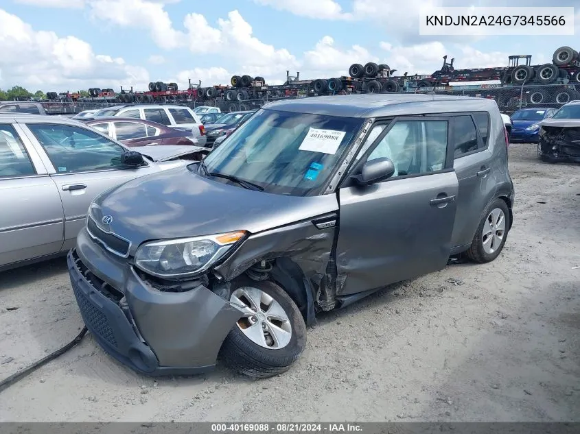 2016 Kia Soul VIN: KNDJN2A24G7345566 Lot: 40169088