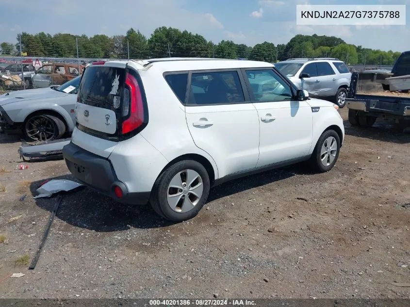 2016 Kia Soul VIN: KNDJN2A27G7375788 Lot: 40201386