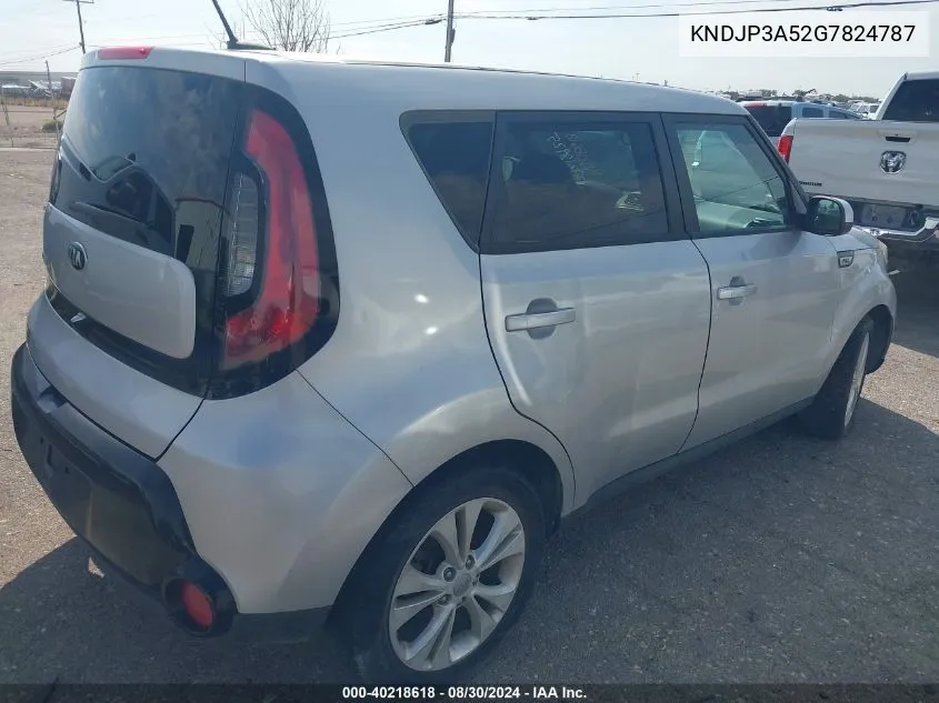 2016 Kia Soul + VIN: KNDJP3A52G7824787 Lot: 40218618