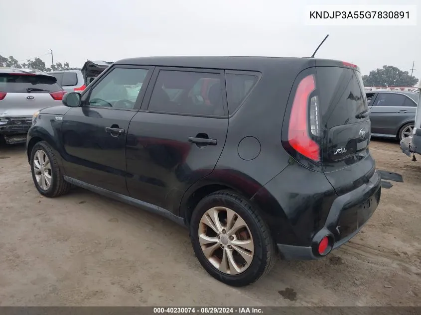 2016 Kia Soul + VIN: KNDJP3A55G7830891 Lot: 40230074