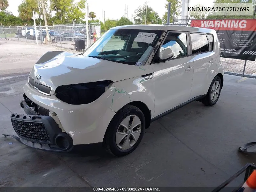 2016 Kia Soul VIN: KNDJN2A26G7287699 Lot: 40245485