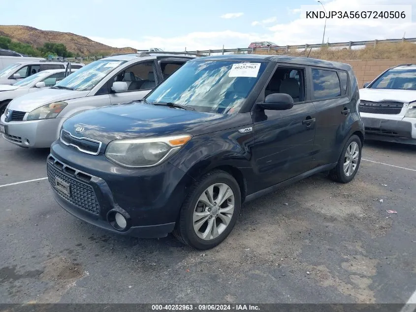 2016 Kia Soul + VIN: KNDJP3A56G7240506 Lot: 40252963