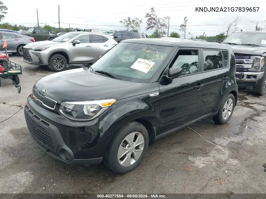 2016 Kia Soul VIN: KNDJN2A21G7839657 Lot: 40277554