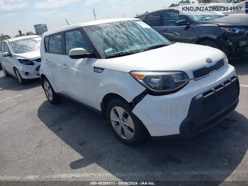 2016 Kia Soul VIN: KNDJN2A28G7334957 Lot: 40289311