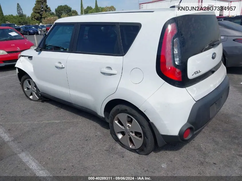 2016 Kia Soul VIN: KNDJN2A28G7334957 Lot: 40289311