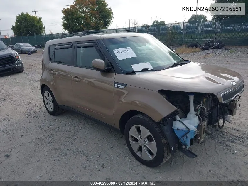 2016 Kia Soul VIN: KNDJN2A26G7296581 Lot: 40295080