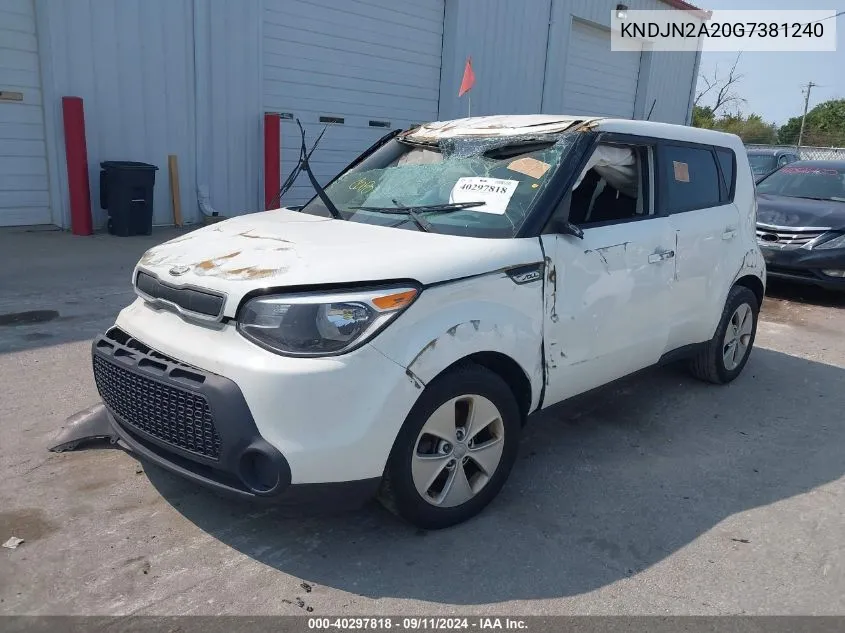 2016 Kia Soul VIN: KNDJN2A20G7381240 Lot: 40297818