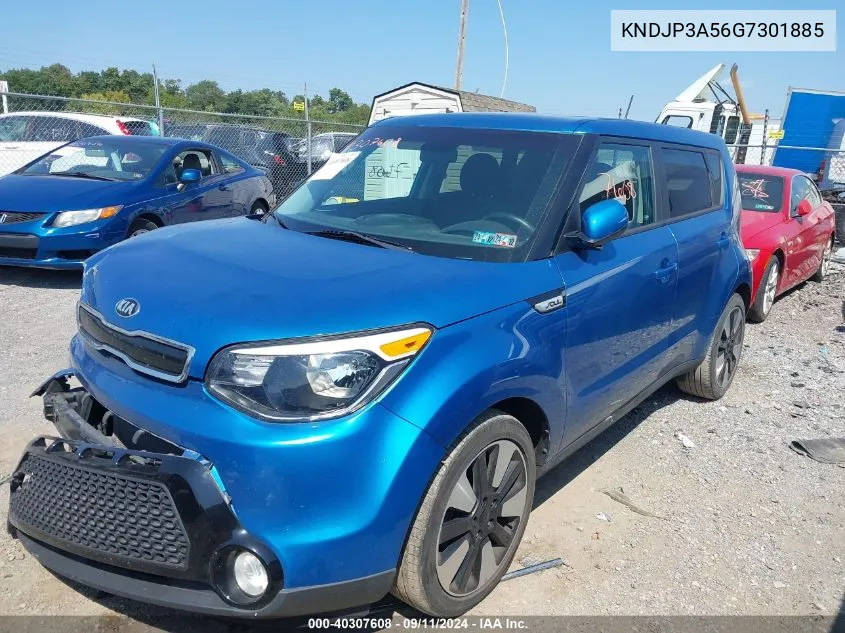 2016 Kia Soul + VIN: KNDJP3A56G7301885 Lot: 40307608