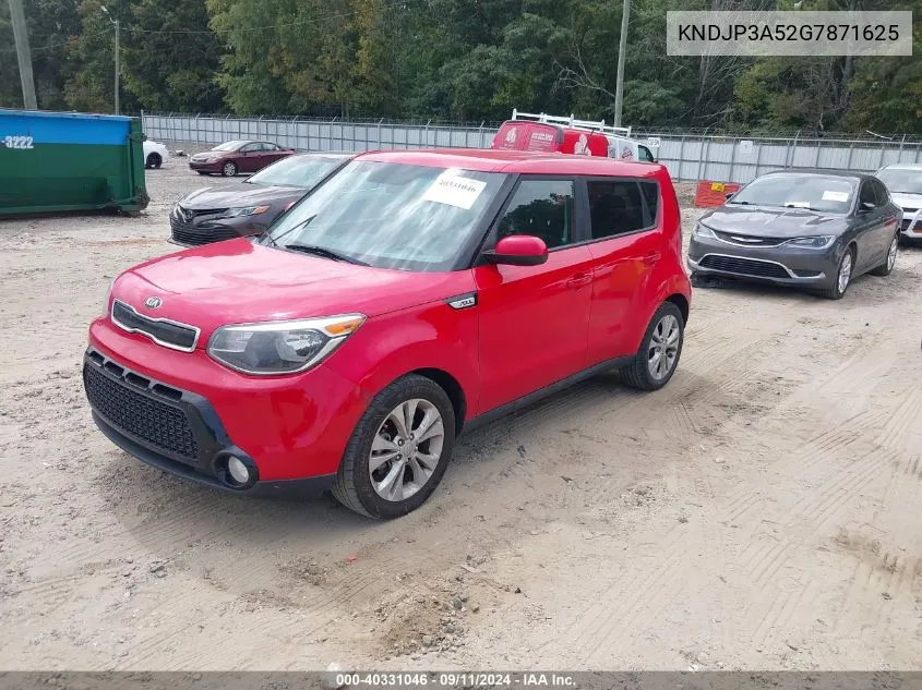 2016 Kia Soul + VIN: KNDJP3A52G7871625 Lot: 40331046