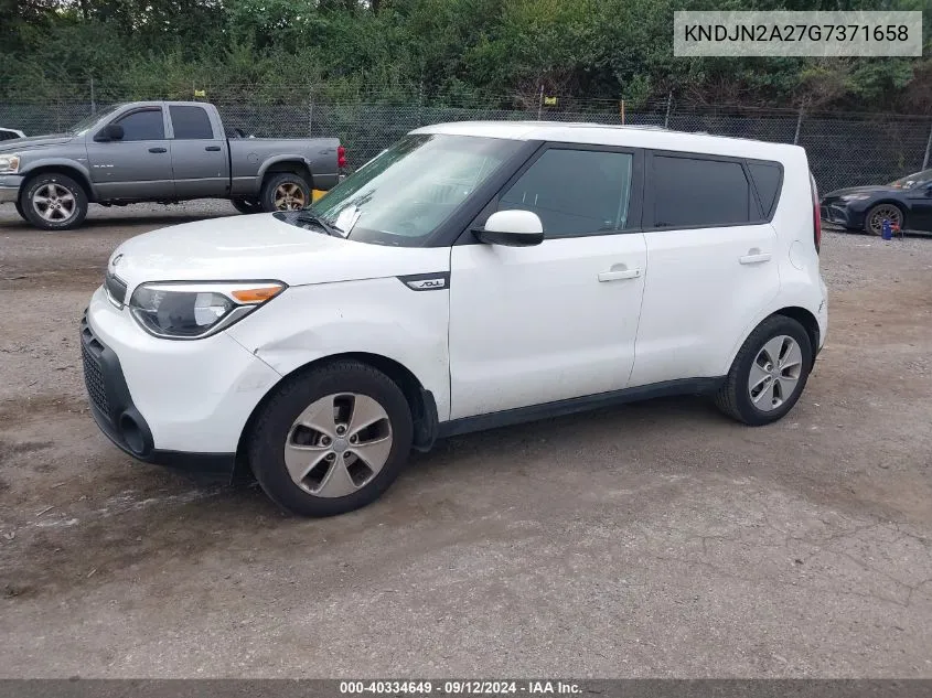 2016 Kia Soul VIN: KNDJN2A27G7371658 Lot: 40334649