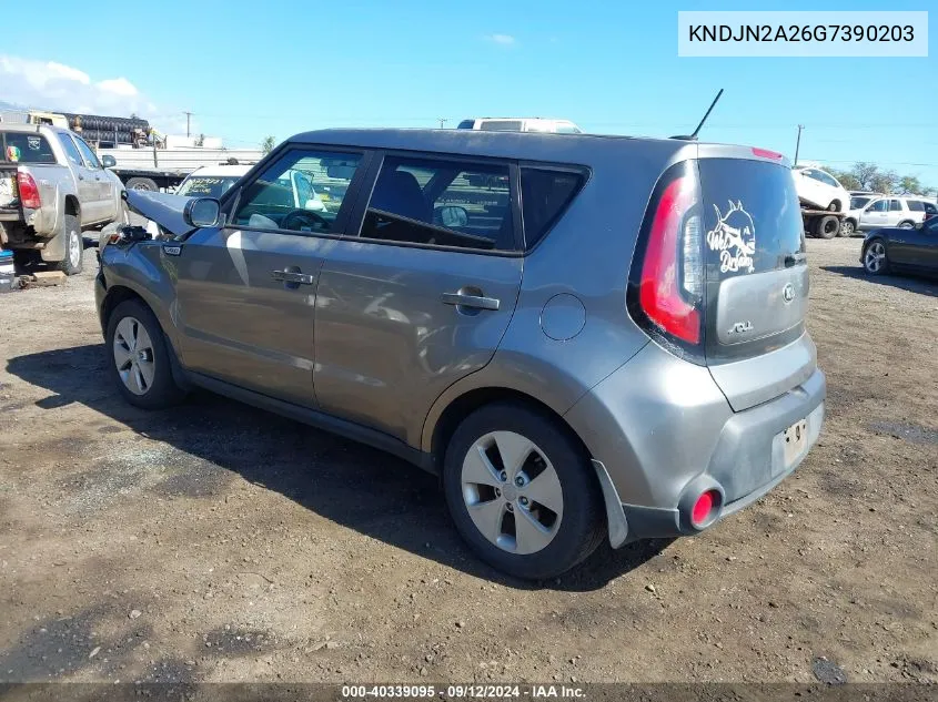 2016 Kia Soul VIN: KNDJN2A26G7390203 Lot: 40339095