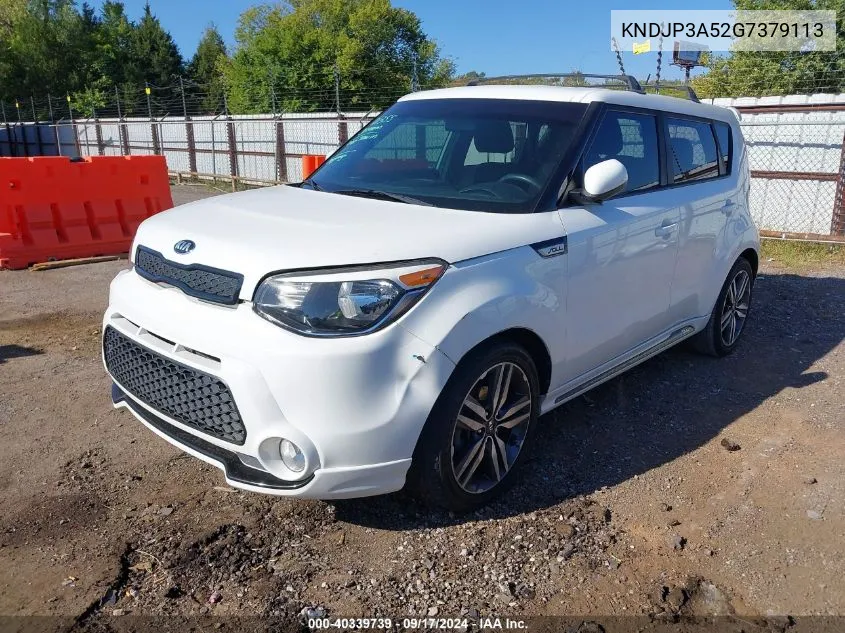 2016 Kia Soul + VIN: KNDJP3A52G7379113 Lot: 40339739