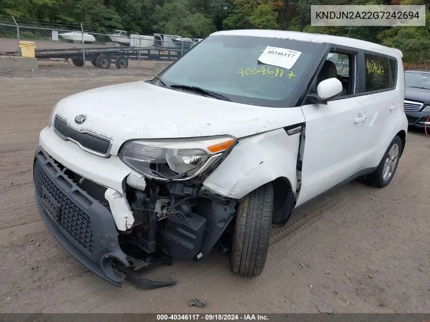 2016 Kia Soul VIN: KNDJN2A22G7242694 Lot: 40346117