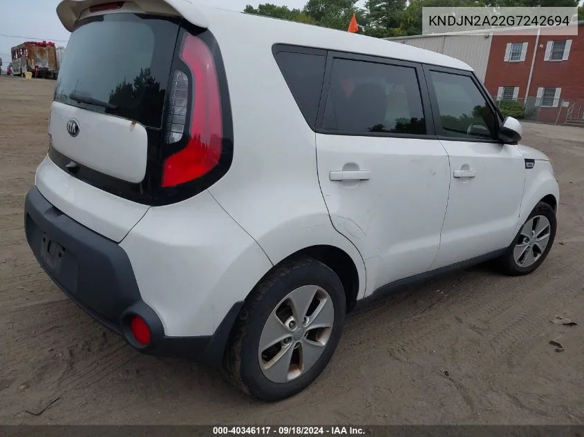 2016 Kia Soul VIN: KNDJN2A22G7242694 Lot: 40346117