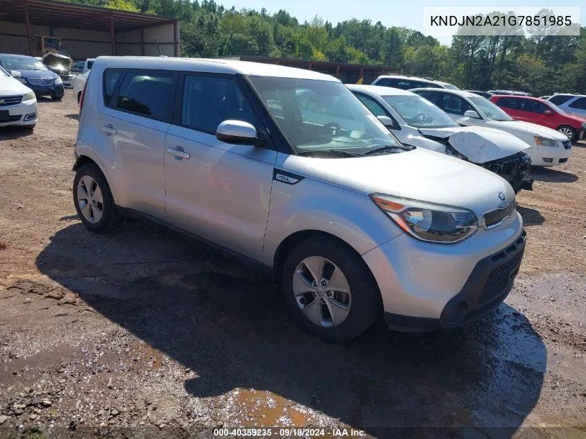 2016 Kia Soul VIN: KNDJN2A21G7851985 Lot: 40359235