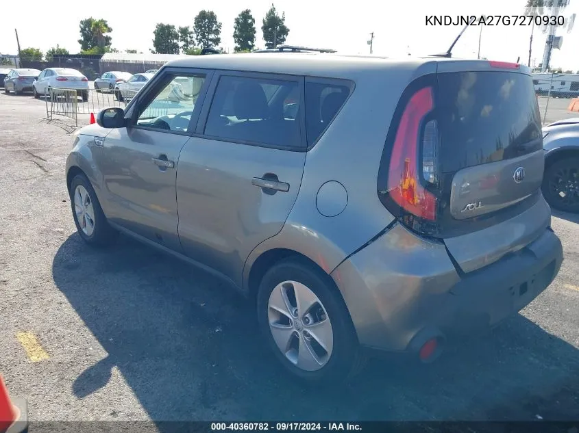 2016 Kia Soul VIN: KNDJN2A27G7270930 Lot: 40360782