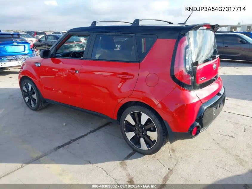 2016 Kia Soul + VIN: KNDJP3A54G7317714 Lot: 40369002