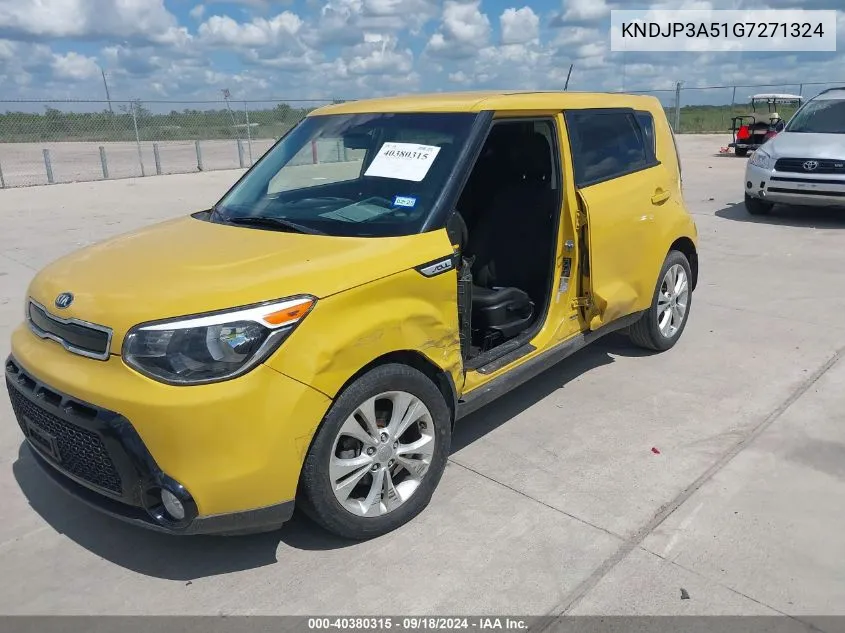 2016 Kia Soul + VIN: KNDJP3A51G7271324 Lot: 40380315