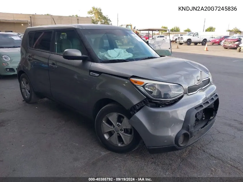 2016 Kia Soul VIN: KNDJN2A20G7245836 Lot: 40385792