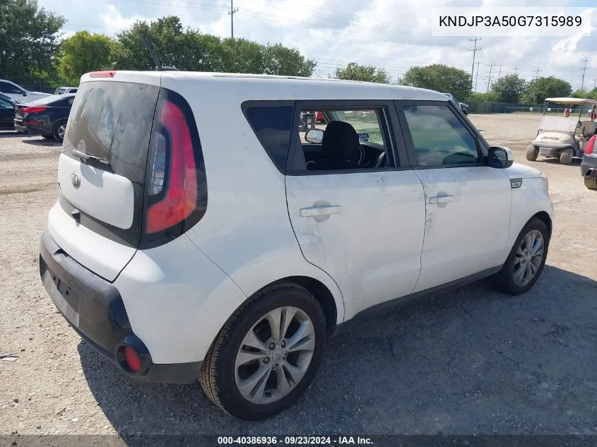 2016 Kia Soul + VIN: KNDJP3A50G7315989 Lot: 40386936