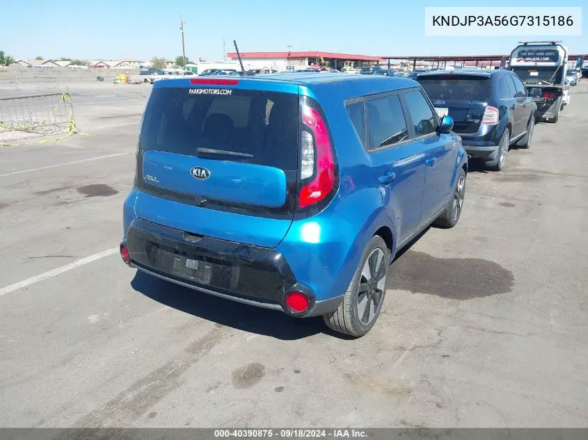 2016 Kia Soul + VIN: KNDJP3A56G7315186 Lot: 40390875