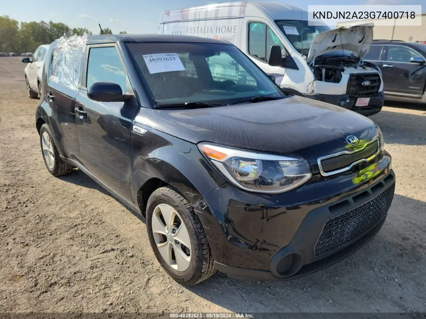 2016 Kia Soul VIN: KNDJN2A23G7400718 Lot: 40393623