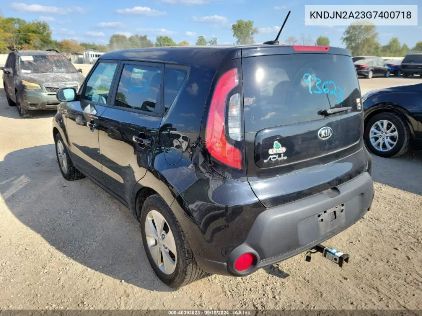 2016 Kia Soul VIN: KNDJN2A23G7400718 Lot: 40393623