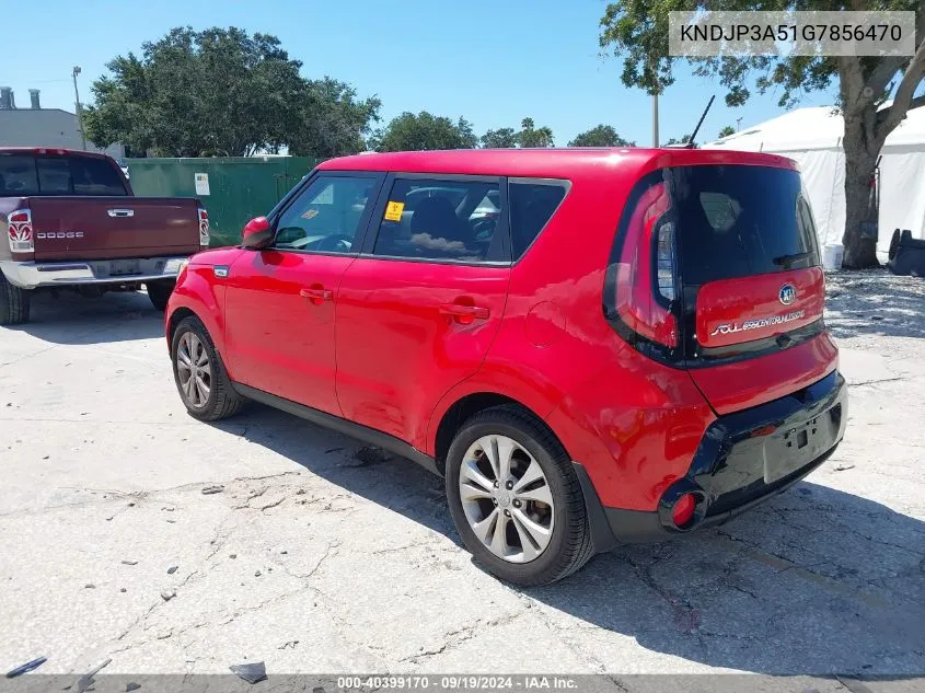 2016 Kia Soul + VIN: KNDJP3A51G7856470 Lot: 40399170