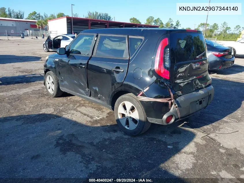 2016 Kia Soul VIN: KNDJN2A29G7344140 Lot: 40400247