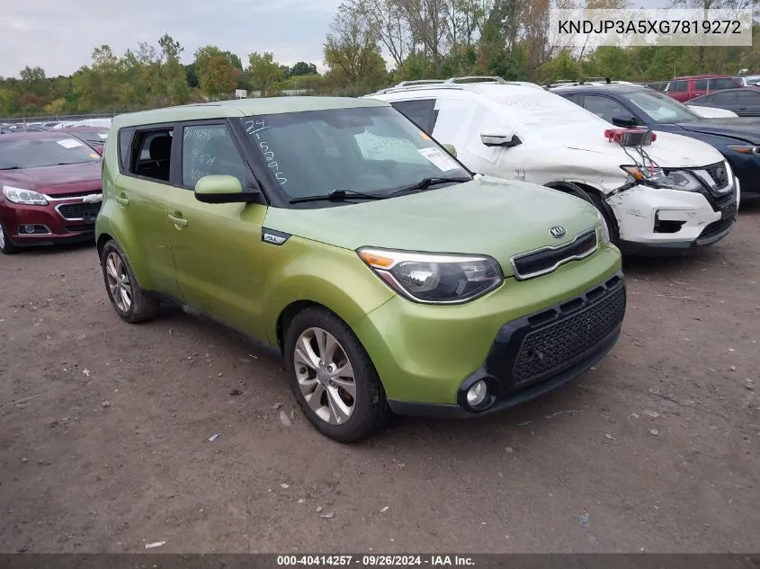 2016 Kia Soul + VIN: KNDJP3A5XG7819272 Lot: 40414257