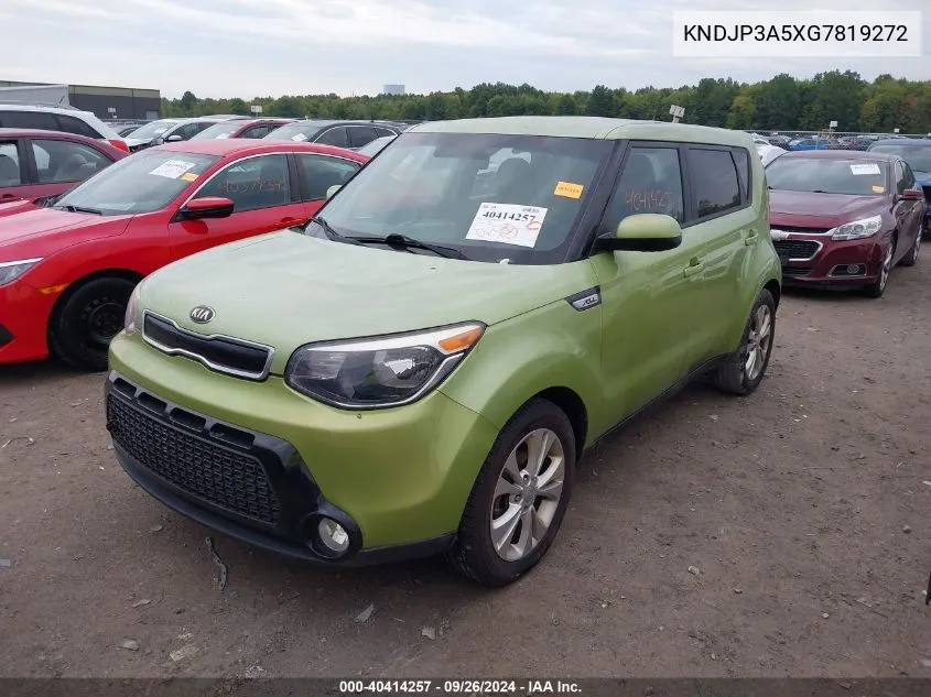 2016 Kia Soul + VIN: KNDJP3A5XG7819272 Lot: 40414257