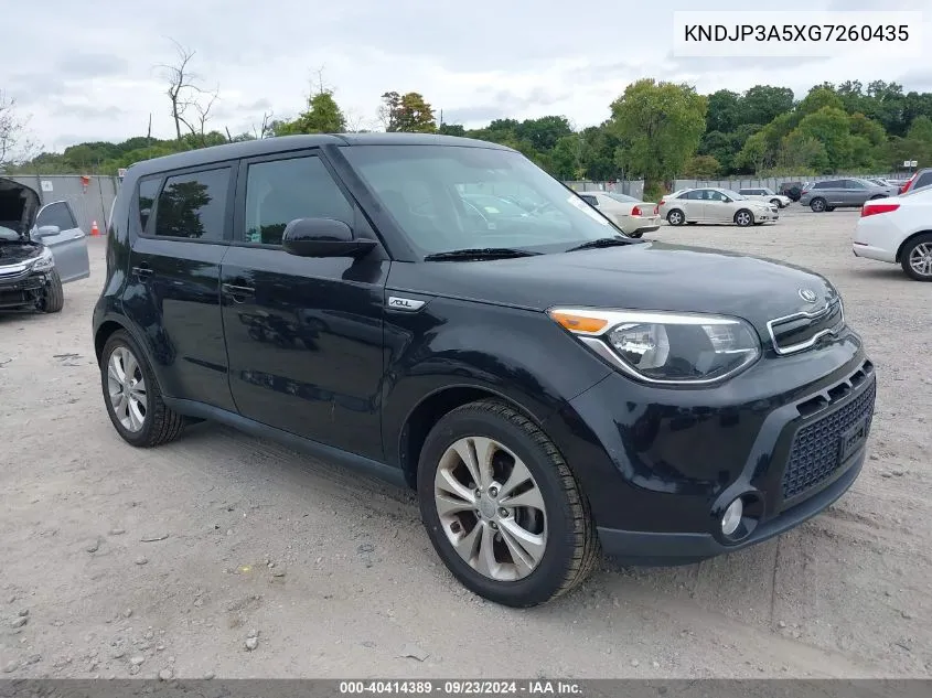 2016 Kia Soul + VIN: KNDJP3A5XG7260435 Lot: 40414389