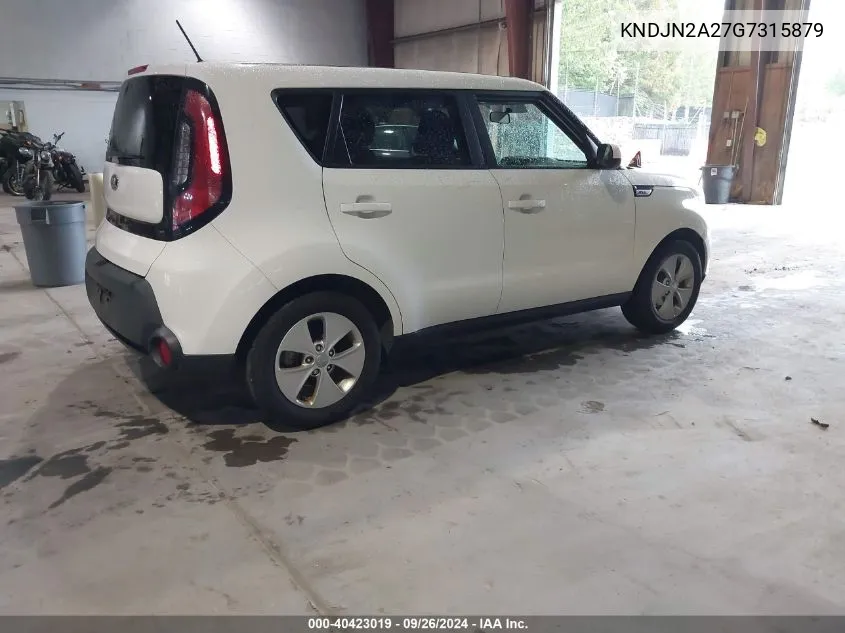 2016 Kia Soul VIN: KNDJN2A27G7315879 Lot: 40423019