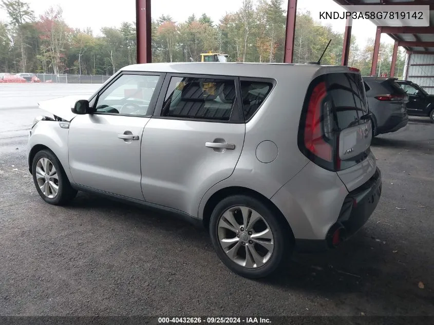 2016 Kia Soul + VIN: KNDJP3A58G7819142 Lot: 40432626