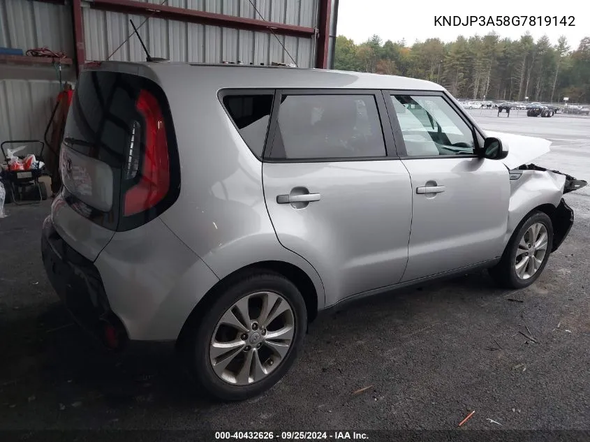 2016 Kia Soul + VIN: KNDJP3A58G7819142 Lot: 40432626