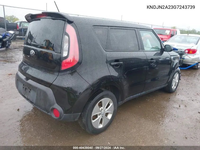 2016 Kia Soul VIN: KNDJN2A23G7243739 Lot: 40438040