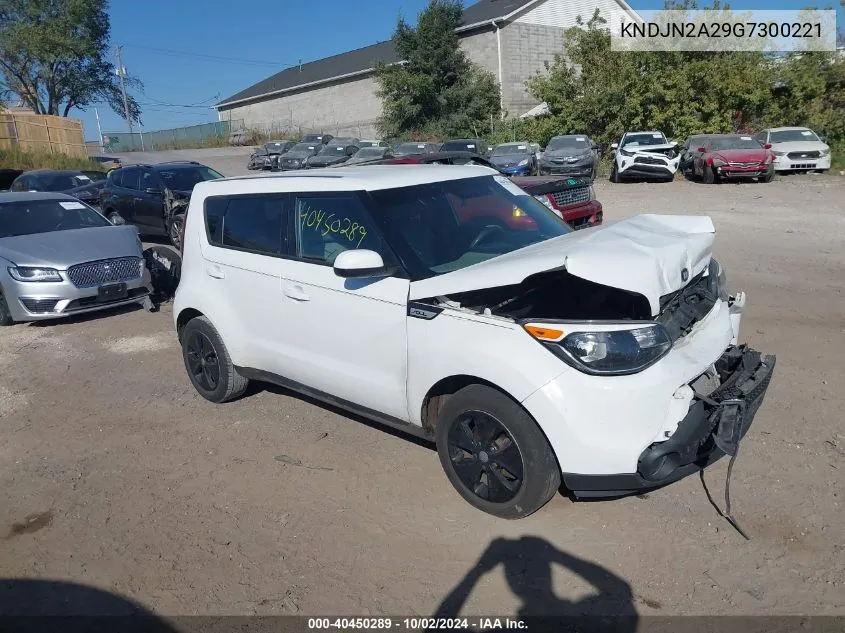 2016 Kia Soul VIN: KNDJN2A29G7300221 Lot: 40450289