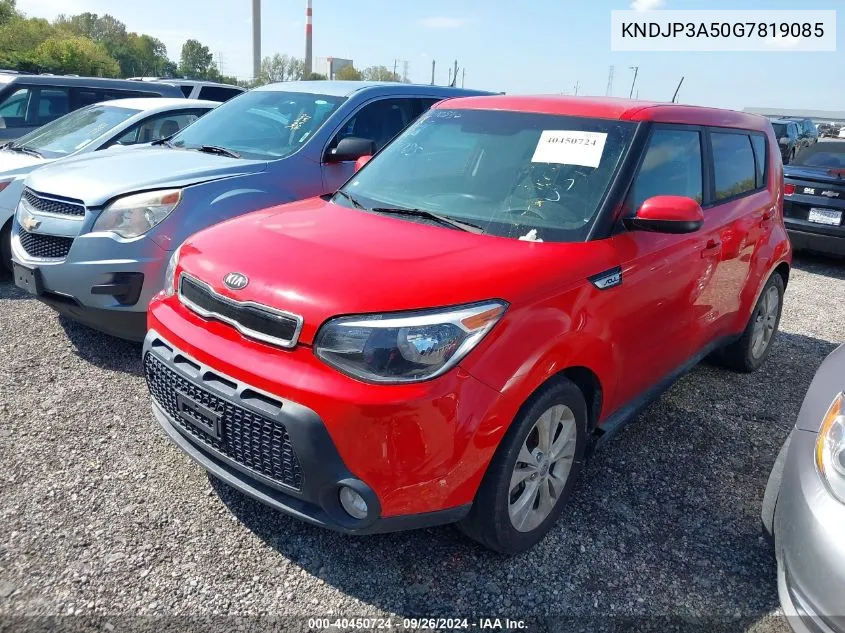 2016 Kia Soul + VIN: KNDJP3A50G7819085 Lot: 40450724