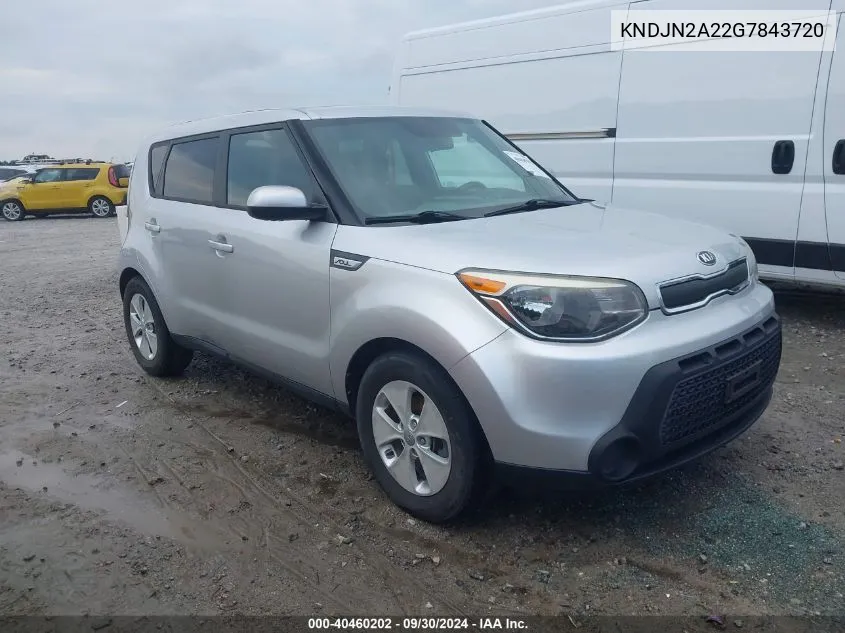 2016 Kia Soul VIN: KNDJN2A22G7843720 Lot: 40460202