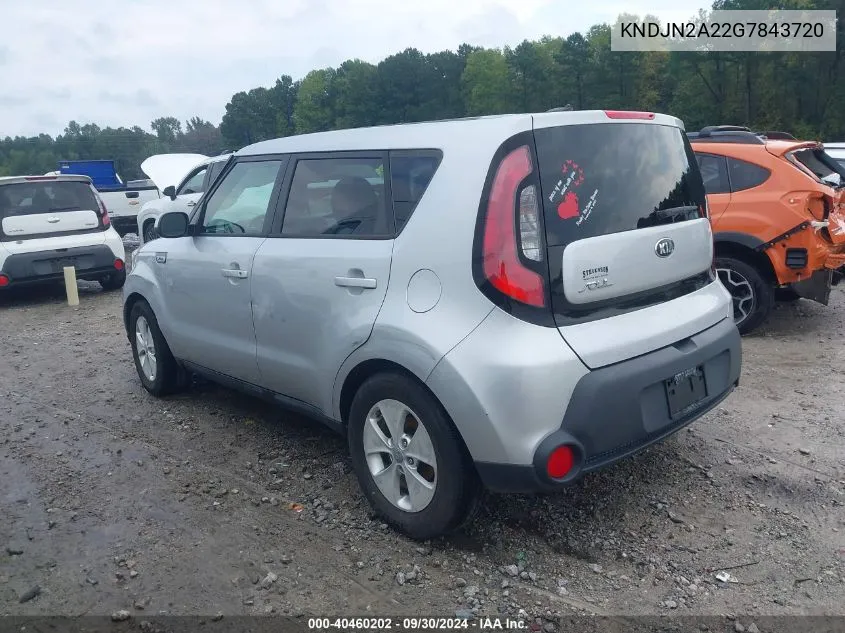 2016 Kia Soul VIN: KNDJN2A22G7843720 Lot: 40460202