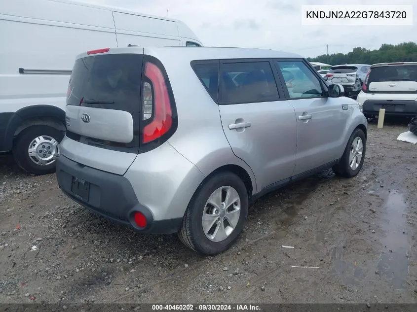 2016 Kia Soul VIN: KNDJN2A22G7843720 Lot: 40460202