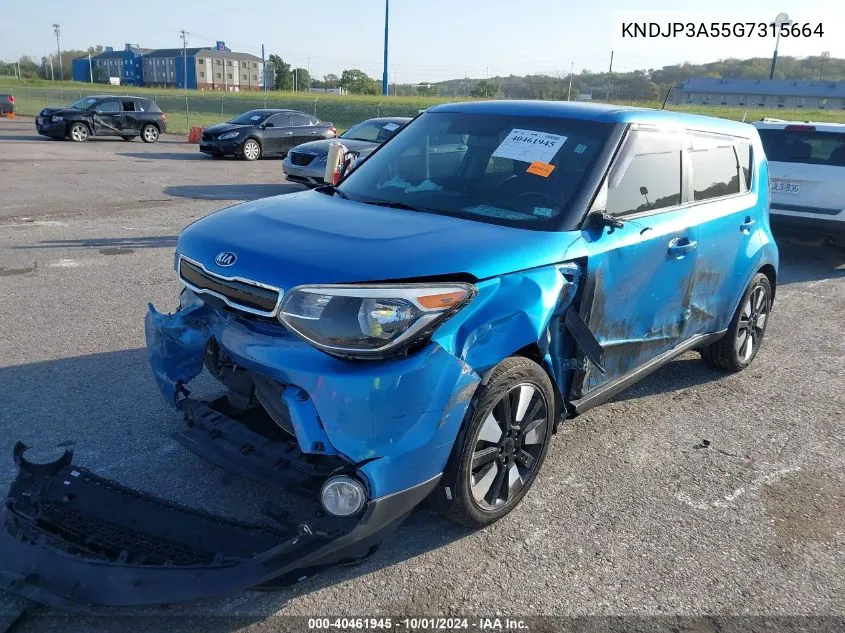 2016 Kia Soul + VIN: KNDJP3A55G7315664 Lot: 40461945