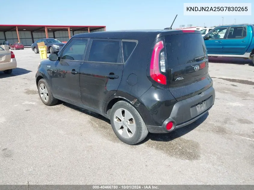 2016 Kia Soul VIN: KNDJN2A25G7830265 Lot: 40466780