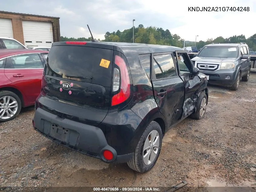 2016 Kia Soul VIN: KNDJN2A21G7404248 Lot: 40470656