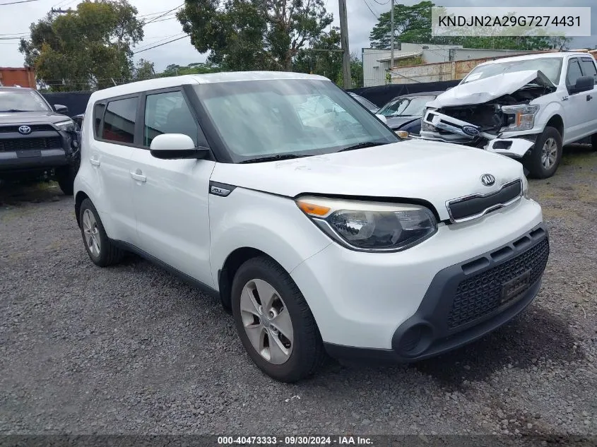 2016 Kia Soul VIN: KNDJN2A29G7274431 Lot: 40473333