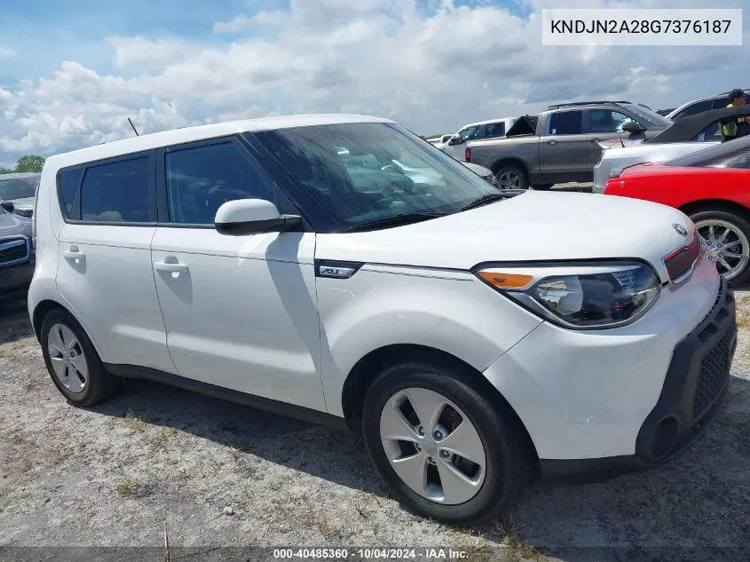 2016 Kia Soul VIN: KNDJN2A28G7376187 Lot: 40485360