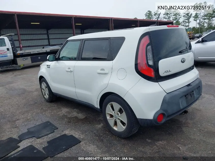 2016 Kia Soul VIN: KNDJN2A2XG7392519 Lot: 40501477